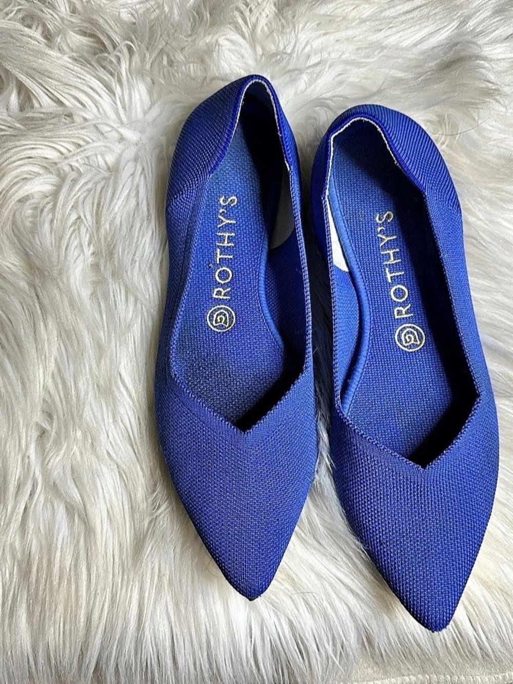 Rothy's The Point Pointed-Toe Flats in Blue US 8.5 W
